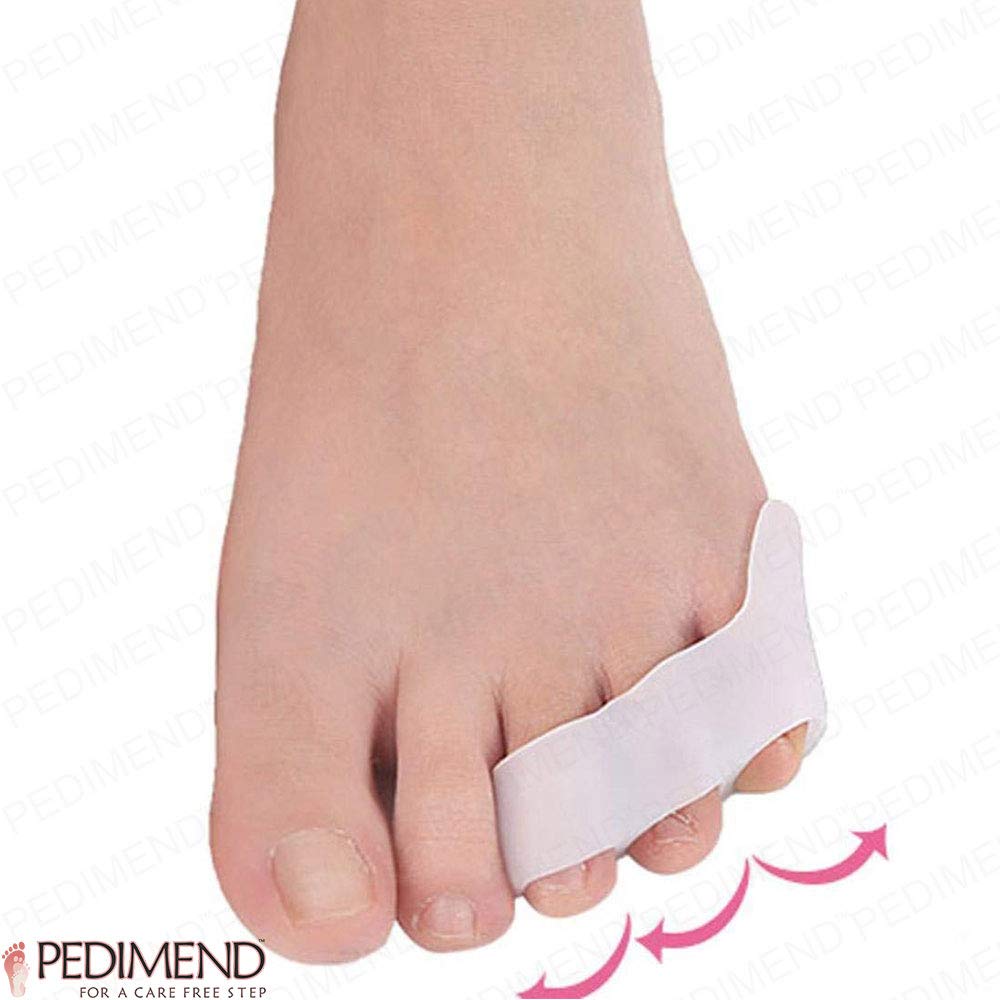 PEDIMEND Zehentrenner und Glätteisen aus Silikongel (1 Paar – 2 Stück), Zehentrenner für überlappende Zehen, Tailorenschutz, Unisex, Fußpflege