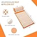 Fitvids Acupressure Mat and Pillow Set for Back/Neck Pain, Acupuncture Products to Relieve Muscle Fatigue, Improve Insomnia for Sedentary People, Acupuncture Eases Stress, Massage Mat, Orange
