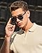 CARFIA Retro Acetate Polarized Sunglasses for Men UV Protection, Fashion Vintage Round Sunnies with Gold Filigree CA5506
