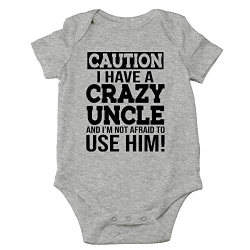 Image of CBTwear Caution I Have a Crazy Uncle Not Afraid to Use Him Baby Bodysuit Cute Newborn Romper Clothes