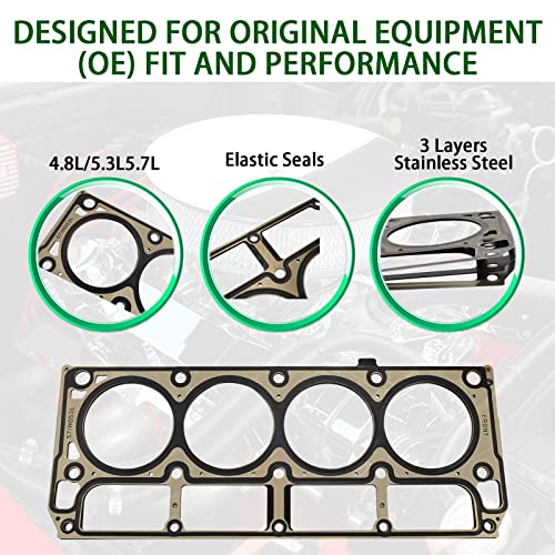 Image of 12589226 12498544 MLS Cylinder Multi Layer Head Gasket 2PCS for LS1 LS6 V8 4.8L 5.3L 5.7L LS Engine Head Gasket Kit, for Chevrolet for Buick for GMC for Pontiac for Hummer for Cadillac for Saab