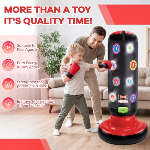 Punching Bag for Kids, with Scoring LED Lights & 6 Game Modes, 60 Inch - image 5