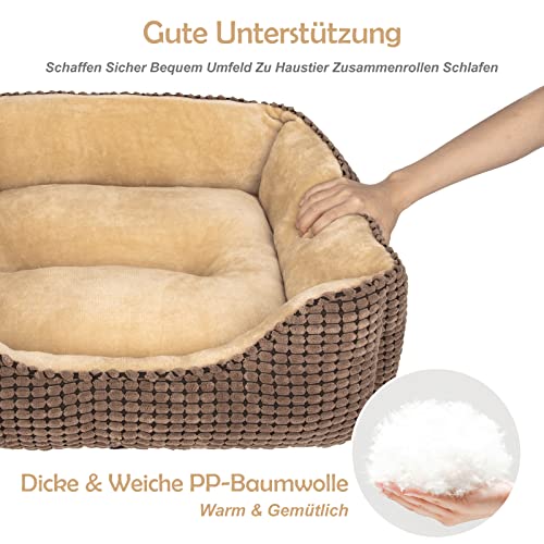 JOEJOY Hundebett Mittelgroße Hunde, Hundekorb Waschbar Flauschig, rutschfeste Plüsch Hundebetten, 76x61x23cm, Hundekörbchen für Mittelgroße und Große Katzen und Hunde