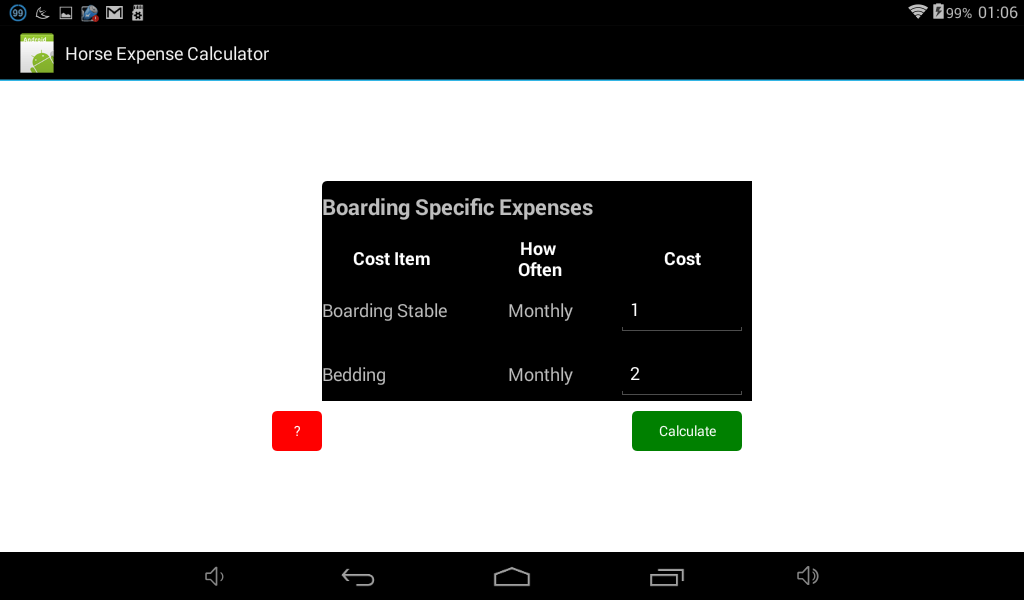 Horse Cost Calculator App on Amazon Appstore