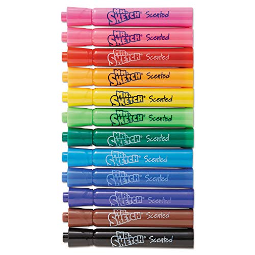 Image of Mr. Sketch Scented Washable Markers, Chisel Tip Marker, Assorted Colors, 36 Count - Fun for Kids, Coloring, Spark Creativity, Arts & Crafts