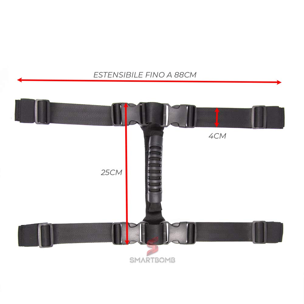 Maniglie cinghie porta borse moto bauletto bauli cinghie di fissaggio borse zaini viaggio professionale Handles straps for carrying bags motorcycle top box