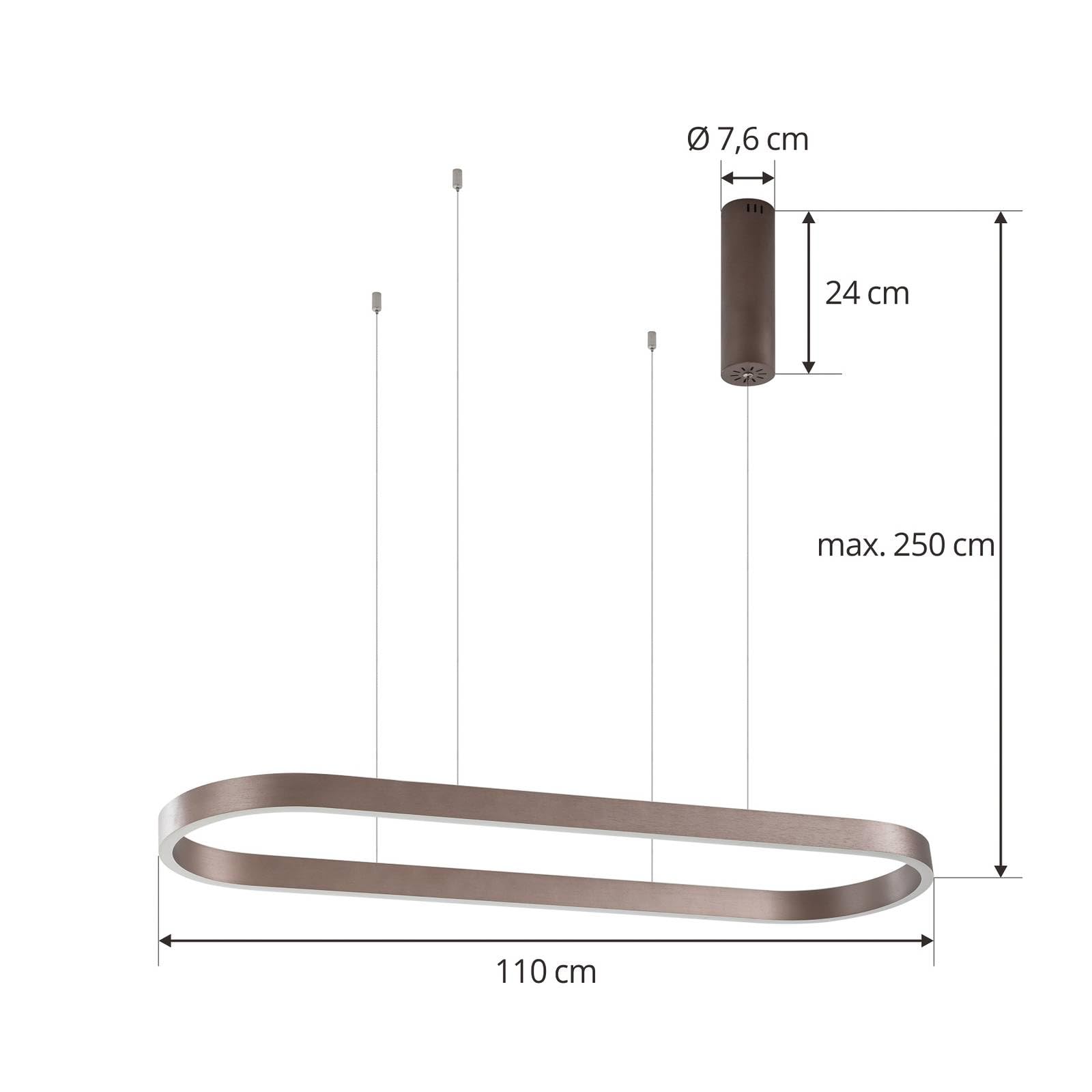 Lucande Melinay (nowoczesny) LED w kolorze brązowym wykonana z aluminium e.o. do salonu i jadalni (1 płomień