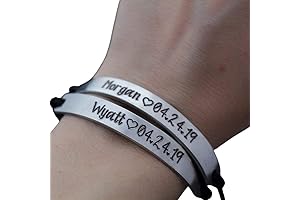 Couple Relationship Jewelry Matching Promise Bracelets with Fonts and Metal Choice