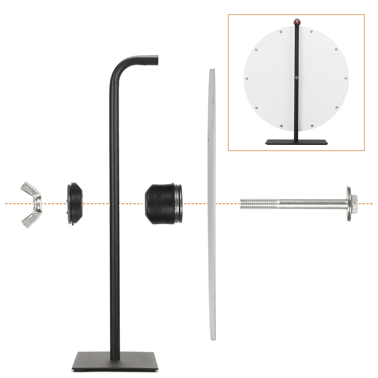 QWORK 50cm Glücksrad mit Metallständer, 10 Slots Rouletterad für Lotto Spiel