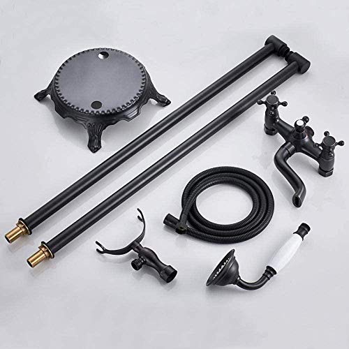 Ensemble de douche bronze noir avec mitigeur baignoire mural - 7