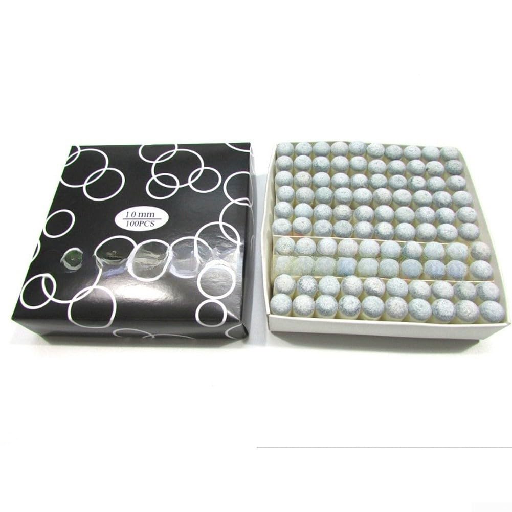 QuivyLivy Plastic Billiard Cue Tips Replacement Set, 100pcs Pool Cue Accessories for 9mm 10mm 11mm 12mm 13mm, White Tips in Box for Snooker and(10mm Black Box)