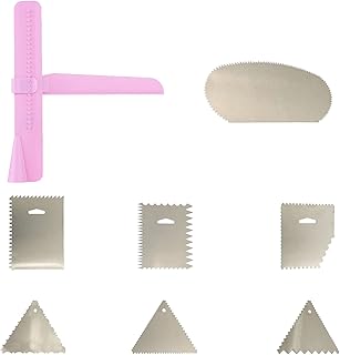 gawnx Lot de 8 râteaux à gâteau pour décoration de gâteaux, crème et gâteaux, réglables, lisseur