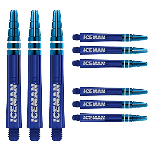 RED DRAGON Gerwyn Price Nitrotech Blue with a Blue Top Short Dart Shafts - 2 sets per pack (6 shafts in total) - Image 3