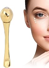 Gold Zinc Alloy Eye Roller, Anti Wrinkle Eye Massager, Under Upcircle Eyes Roller, Cream Import Scoop for Dark Circles, Puffiness, Puffy (0.6×3In)