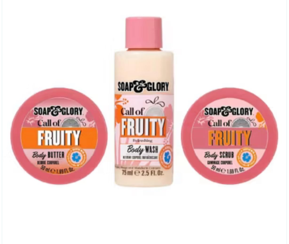 Call of Fruity Mini Gift Set for Body - Body Wash, Body Butter and Body Scrub, 175ml - Image 3