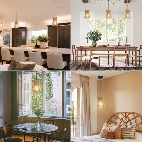 Image of 3 Lights Plug in Pendant Light with Cord On /Off Switch | Industrial Ceiling Hanging Lamp Cord Farmhouse Cable DIY