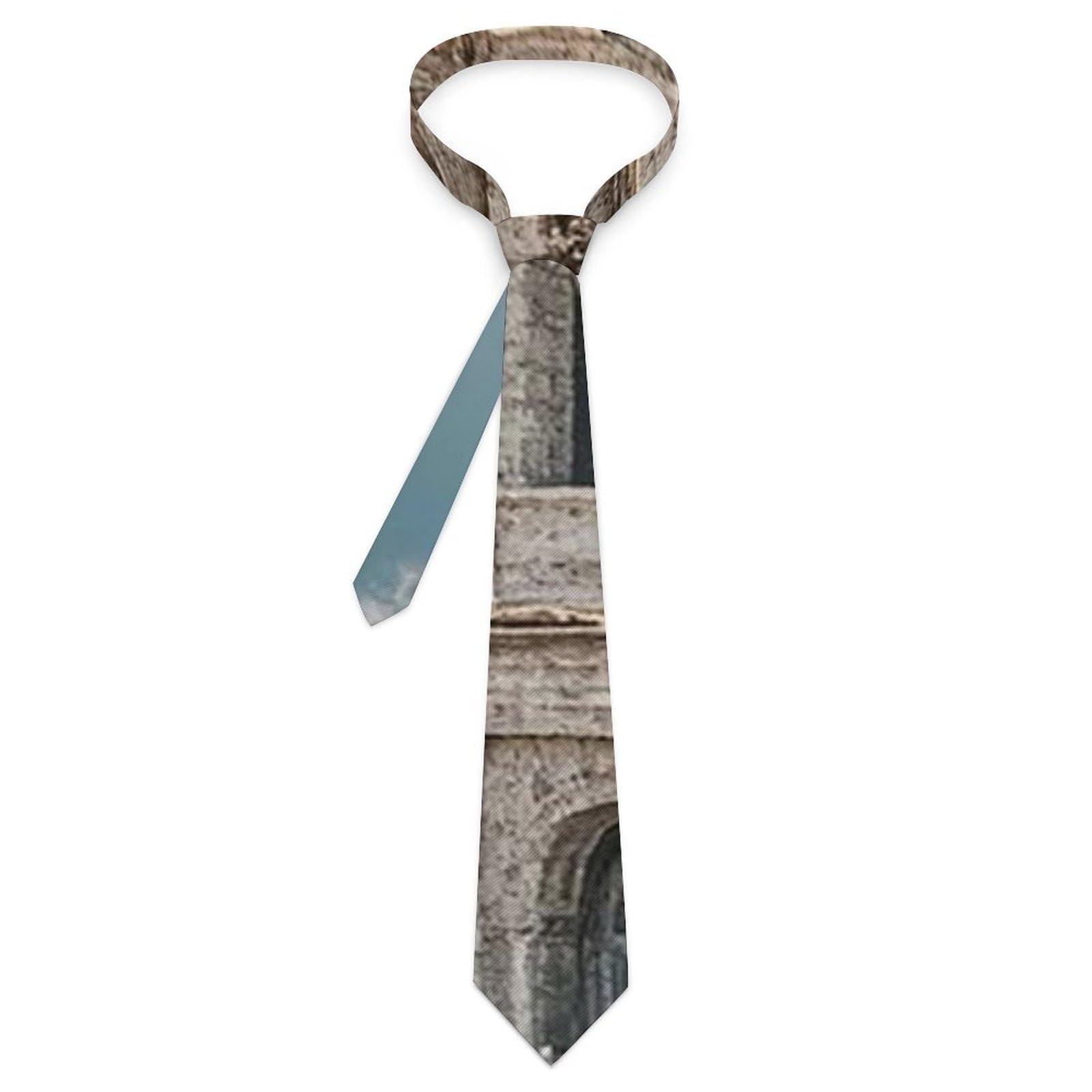 Smazdfxx Men's As Pic Necktie For Roman Colosseum Italian Flag Neck Tie For Business Classic Tie Skinny Tie For Wedding Party