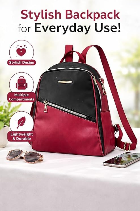 Image of Bags for Women & Girls | Stylish Shoulder Sling Handbag with 13 Inch Laptop Compartment | Office Travel College Daily-Use Corporate Backpack for Work & Casual Use