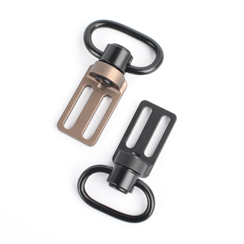 Tactical 2 a 1 Punto triglide (2,5 cm) Sling Adapter, Push Button Quick Release Swing Girevole per Outdoor Bag Cinghie Accessori (Nero)