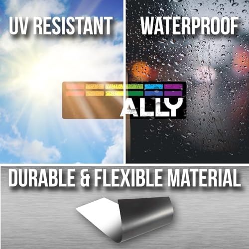 Image of Ad Astra Graphics Rainbow Stripe Pride Magnet - Multi Color Rectangular 5 Inch Magnet - 1 Count - Statement Style - Made in USA
