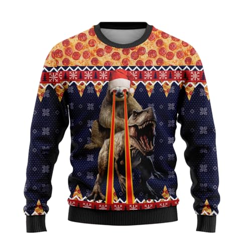 228CLOSET Laser Sloth Dinosaur Sweaters for Women - Mens Sweater Winter Holiday Crew Neck Shirt S18 Size 5XL
