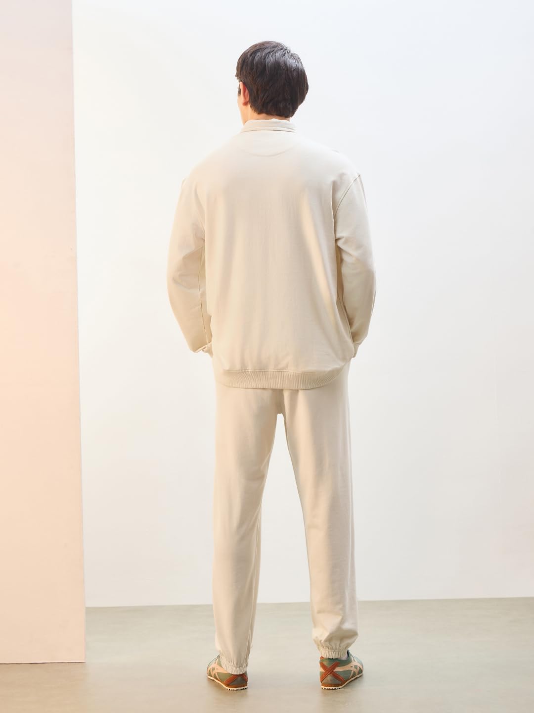 NOBERO Men Oversized Fit Co-ord Set(1M-LWCS-R0259-BWH5_Bone white_XL)