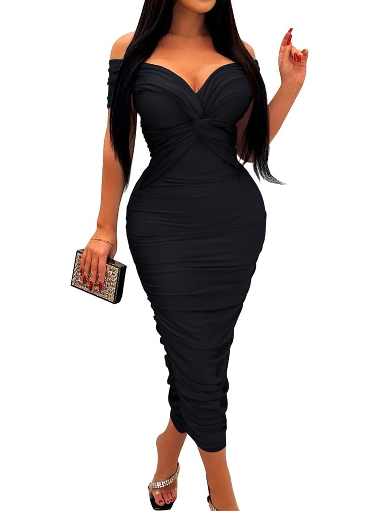 BEAGIMEG Women's Elegant Bodycon Dress