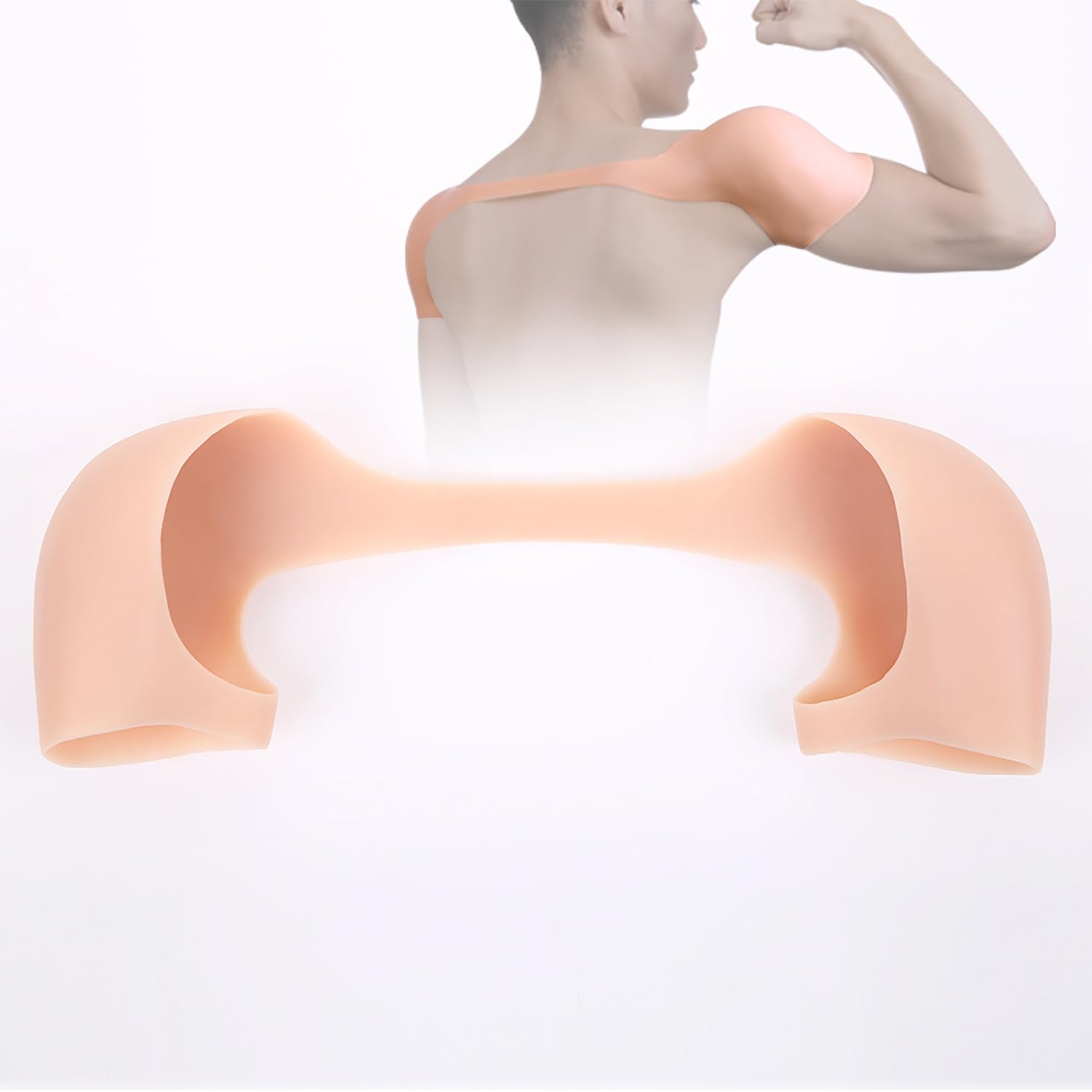 Genérico Hombreras De Silicona, Mangas Antideslizantes Desmontables, Diseño Biomimético del Músculo Deltoides, Mejora Los Hombros Caídos O Estrechos (White Skin Color XL)