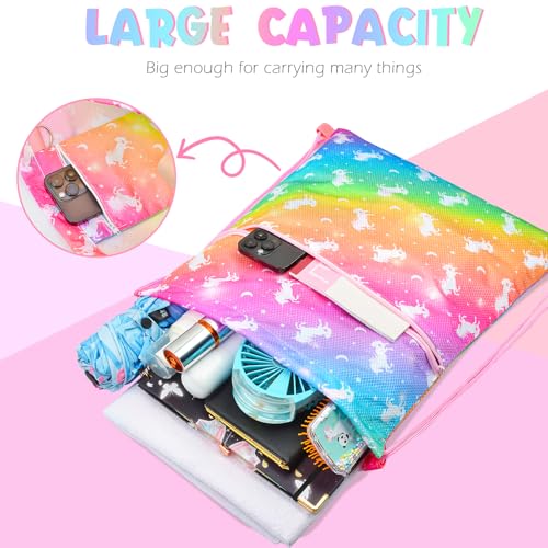 Drawstring Backpack String Bag for Kids, Girls Gym Sackpack Cinch Water Resistant Nylon for Gym Shopping Swimming Sport Yoga, Unicorn2