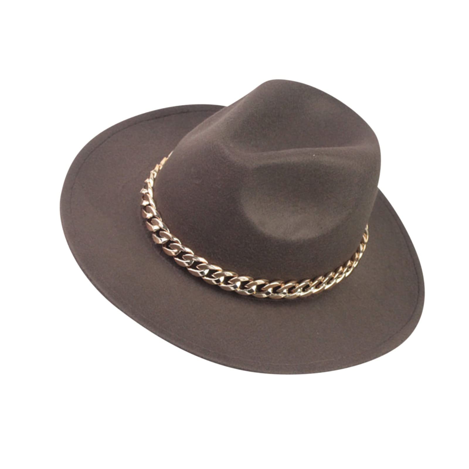 Classic Womens Retro Wide Brim Floppy Panama Hat with Gold Chain Vintage  Fashionable Soft Belt Buckle Hats Fedora Summer Beach Sun Hat