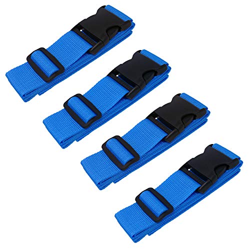 Preisvergleich Produktbild Wenter.S Koffergurte - einzigartiges Kofferband - Premium Gepäckgurt zur Individualisierung Ihrer Koffer - Gurt (Set 4 St.) blau - Luggage Strap - praktisches Kofferband