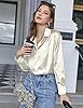 Chigant Women's Satin Silk Long Sleeve Button Down... #2