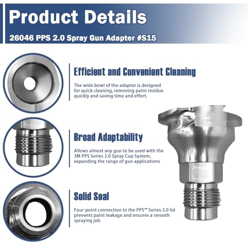 Image of SuperDi 26046 PPS 2.0 Spray Gun Adapter #S15 / 19 Thread BSP /3 /8 Inch Male