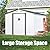 JAXPETY Outdoor Storage Shed - Galvanized Metal Tool Shed Outdoor Garden Shed with 2 Sliding Lockable Doors for Garden Patio Backyard Lawn (White, 8'x8')