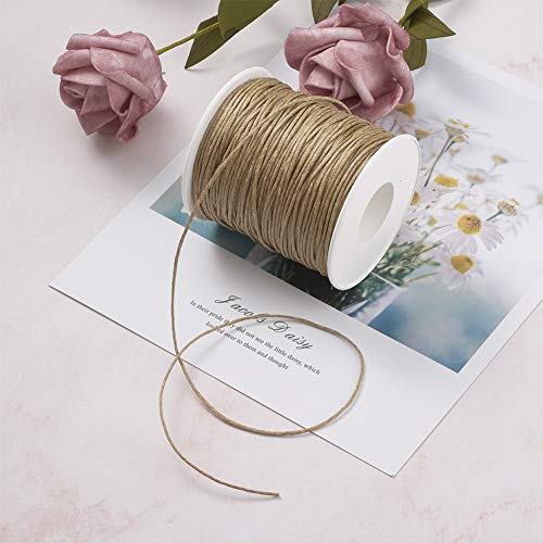 Beadthoven 1 Roll 1Mm Waxed Cotton Thread Beading Cord For Jewelry Making Leather Sewing Crafting Macrame Supplies 100 Yards Per Roll Spool (Burlywood) #TOP7