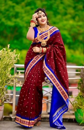 Image of NEW COLLECTION Women's Odisha Handloom Sambalpuri Pata Saree Temple Border Pasapalli Bomkai Buti Boyanika Design Saree Banarasi Soft Papa Silk Simple Ethnic Orissa Sari with Blouse Piece
