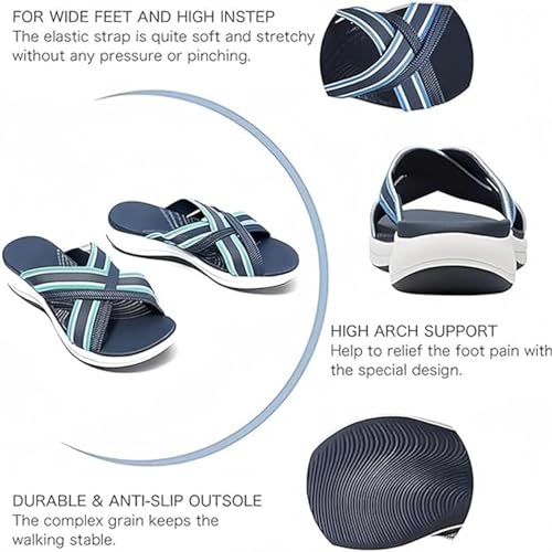 Slippers with Plantar Fasciitis Comfortable Arch Support Sandals Summer Walking Width Slipper Womens Recovery Orthopedic Sandals Casual Breathable Comfy Sandals3