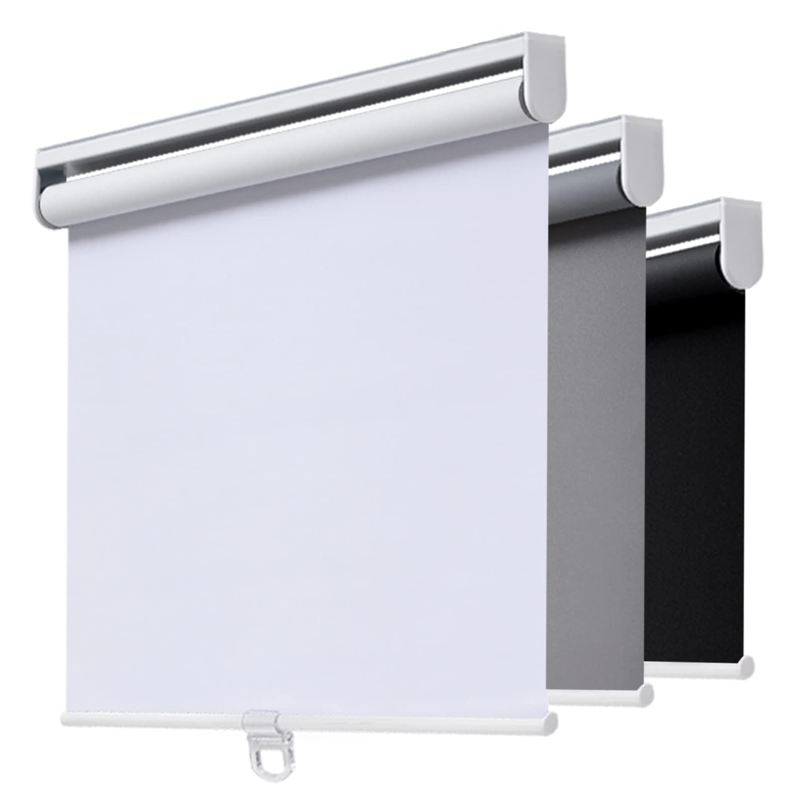 AOSKY Cordless Roller Shades Blackout Blinds for Windows Room Darkening Rolled Up Shades with Spring System, UV Protection Window Shades Door Blinds for Home 20" W x 72" H (51W x 183H cm),White — image 1