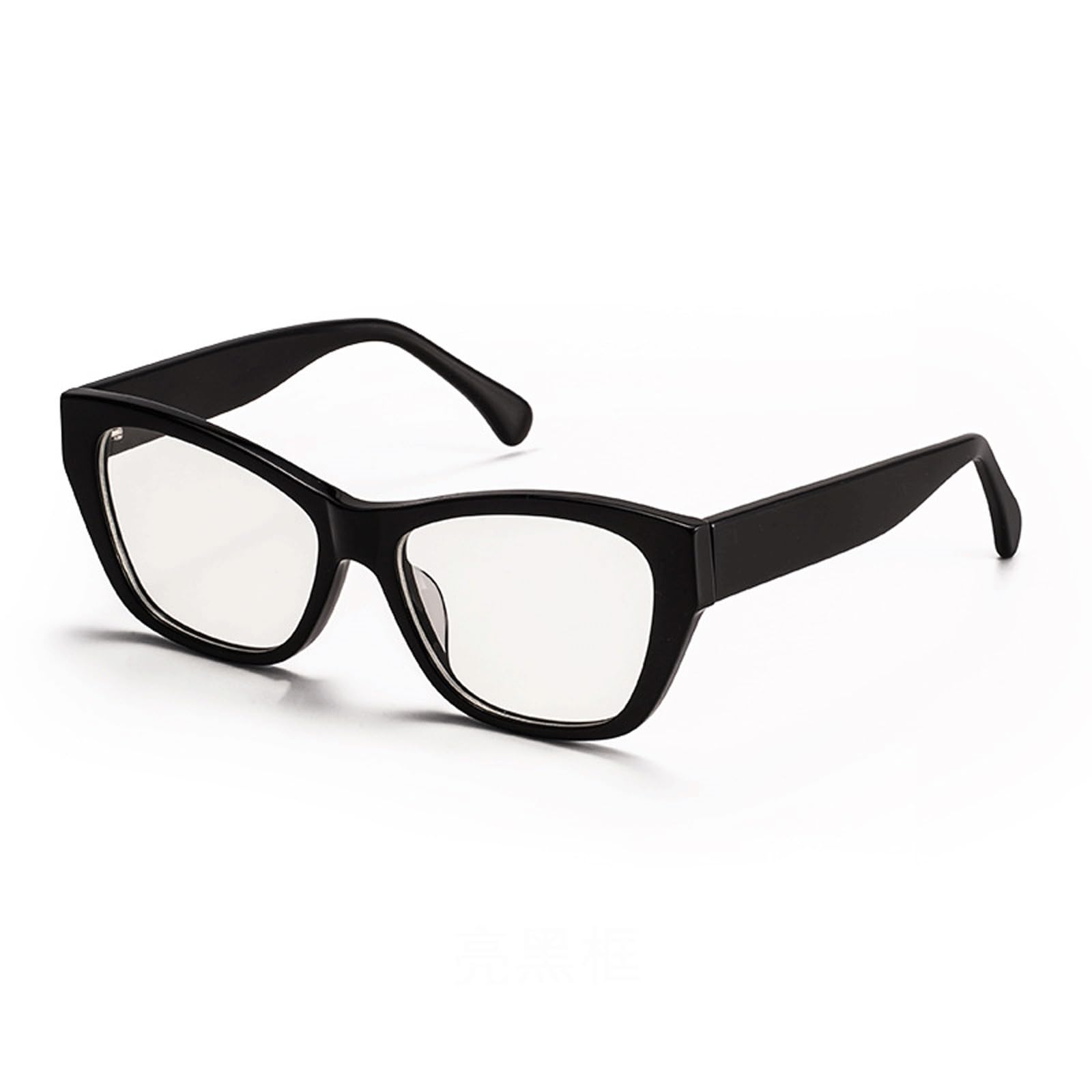 Montature for Occhiali alla Moda Occhiali da Vista Senza prescrizione in Acetato Occhiali Quadrati con Luce Blu for naselli Antiscivolo for Computer(Svart)