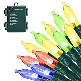MASHANG Battery Operated String Lights - 33FT 100 LED Outdoor Christmas Lights Mini Lights with Time