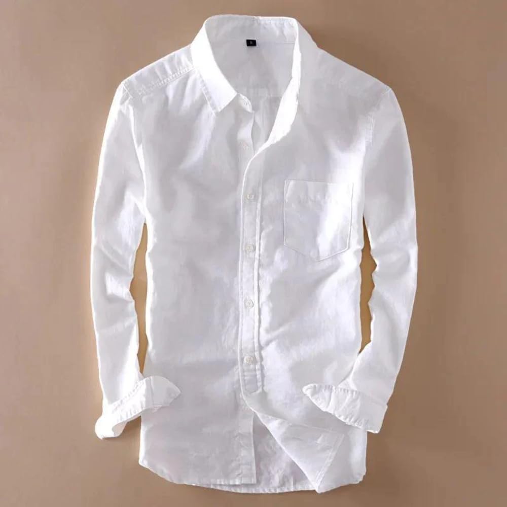 Exclusive Designer Solid Casual White Full Sleeves Cotton Blend Treding Shirt for Men-image-22