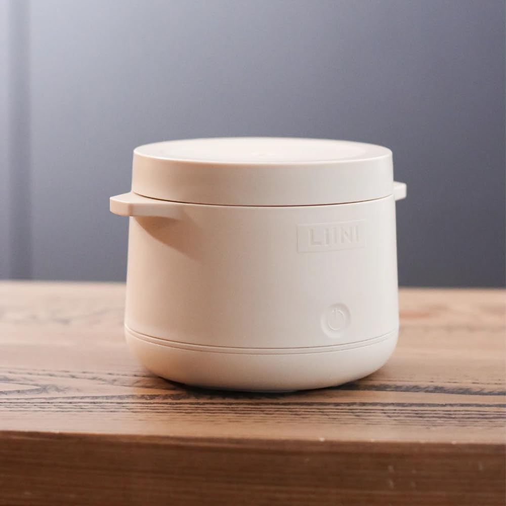 LIINI® 2.0 PRO Breiwärmer beige – Akku Babybreiwärmer, 50W, 10'000 mAh, Erwärmen per Knopfdruck, IP66, auslaufsicher, Edelstahlplatte, BPA-frei, USB-C Aluminiumkabel