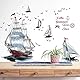 WandSticker4U®- XXL Wandsticker SEGELSCHIFFE I Wandbilder: 105X115 cm I Wandtattoo Segel Boot Maritim Ozean Meer See Anker Fliesen-Aufkleber I Wand Deko Wohn- und Schlafzimmer Bad Küche Flur GROSS