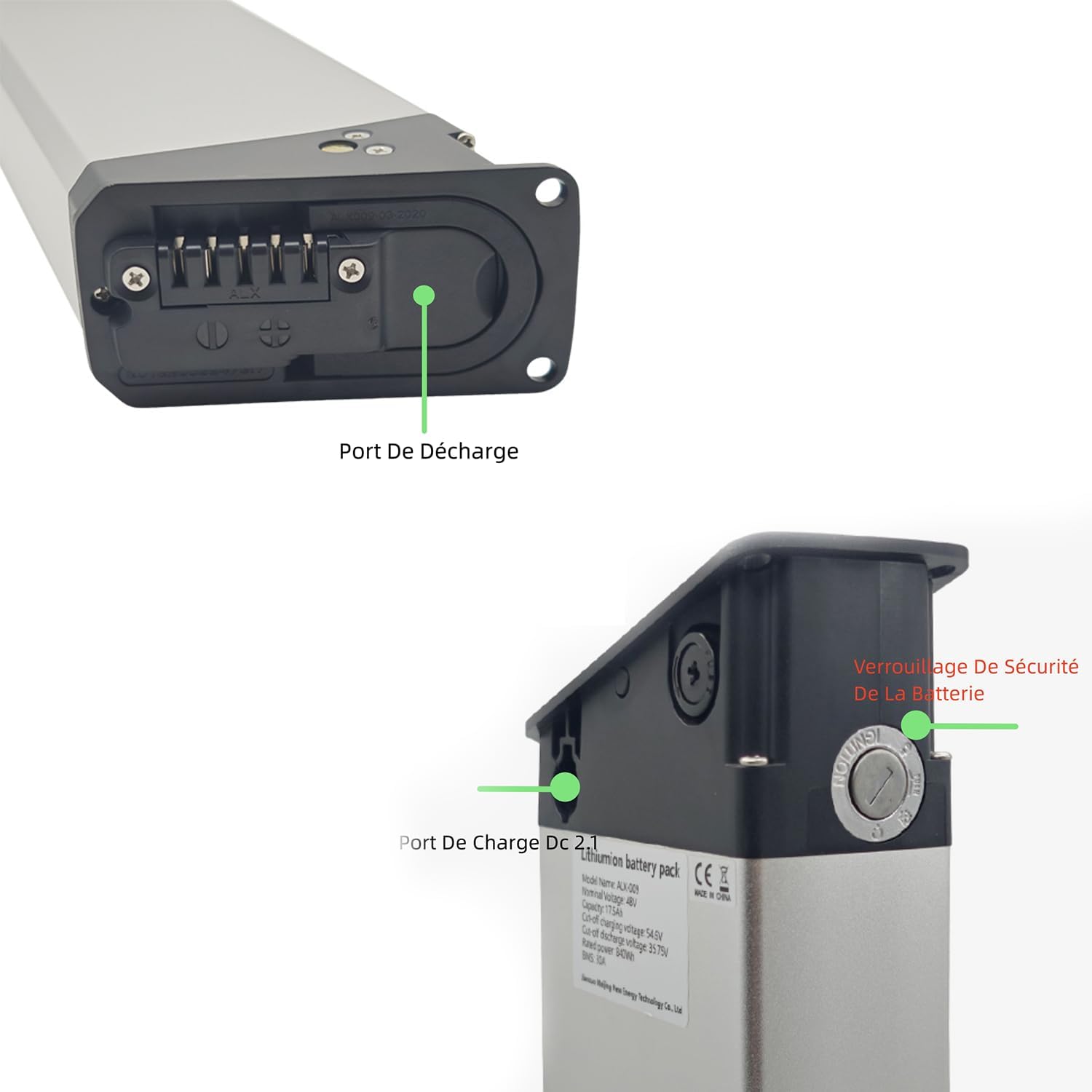 Batterie Velo Électrique 48V 17.5Ah pour Engwe Engine X /ep2 Pro Lithium Li-ION De Vélo Électrique Pliante Batterie De Vélo Électrique pour 1000W - 250W avec Chargeur et BMS