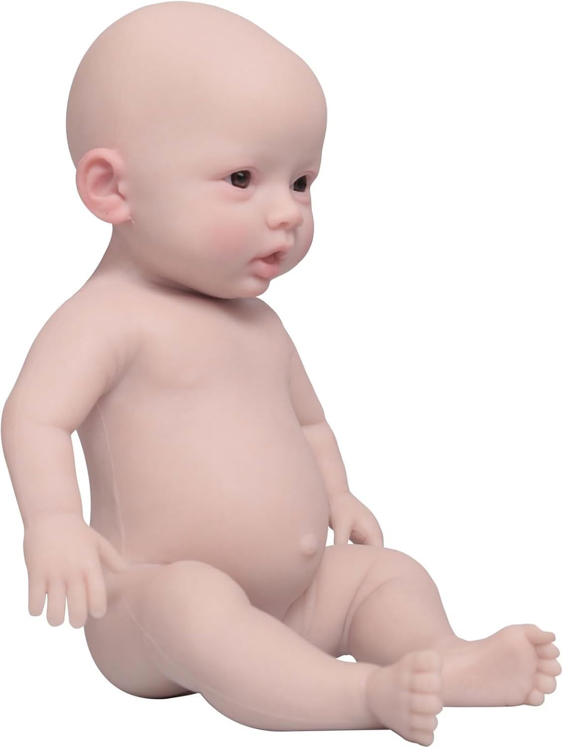 Pupazzo Bambino in Silicone Pieno 18,5 Pollici, Bambola realistica Non Vinile, Regalo collezionabile Lavabile per Neonato Reale, Creme