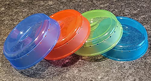 Rock 4 Pack Of Microwave Plate Bowl Splatter Cover. Keep Your Microwave Clean While Heating Messy Items With Vented, Colorful Lids! (4100) #TOP1