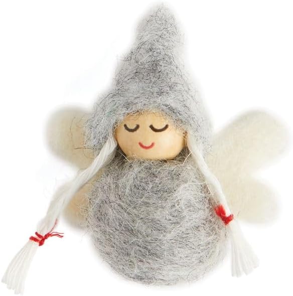 Coco + Carmen Guarded by an Angel Mini Keepsake Figure, Polyester, Grey, Holiday Season Decoration