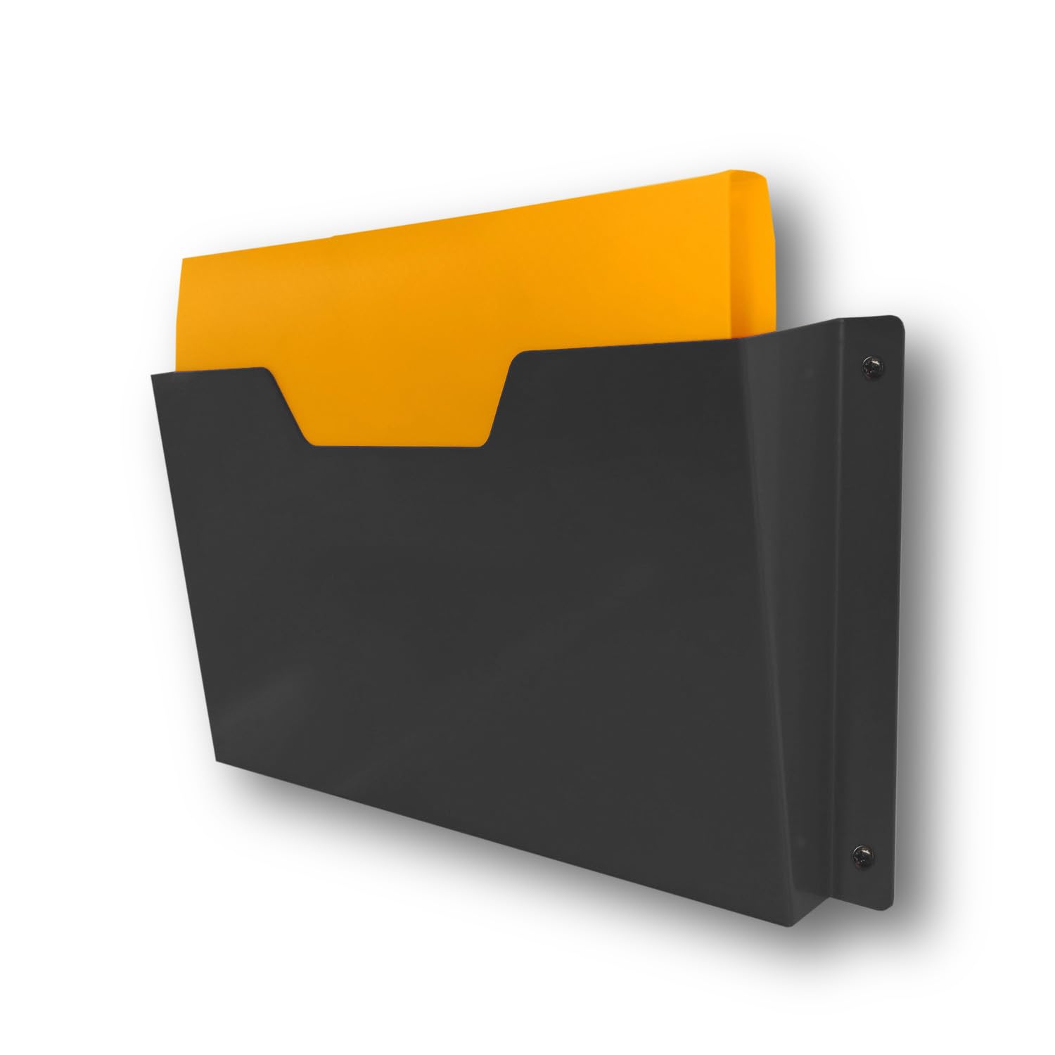 Megamaxx Dark/Grey Wall Mount A4 Document Holder - Suitable For Safety Documents, Worksheets, Sops, Business Papers, Invoices – Steel File & Folder Organiser – Angled Design – Uk Made