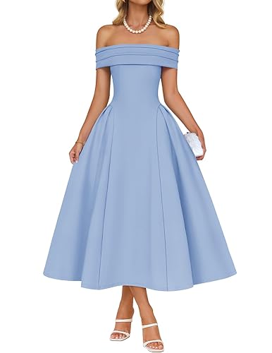 Summer 2026 Cocktail Dresses for Women's Off Shoulder Short Sleeve