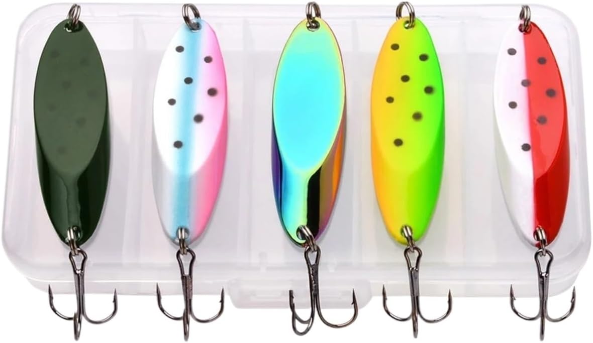 5 x Glitter Spoons Fishing Lures Sea Lures Lures Spinners 5g 7g 10g 14g 18g 20g